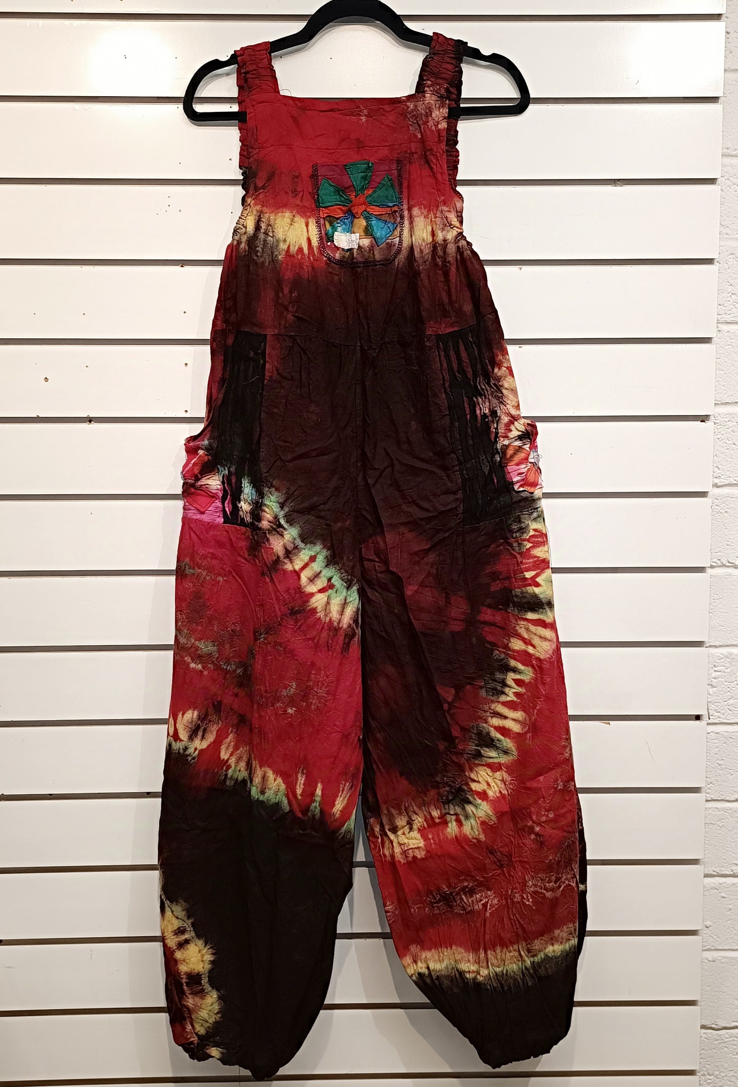 Tie-Dye Dungarees - Red Blend