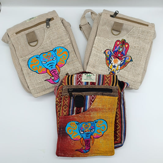 Embroidered Elephant Shoulder Bags