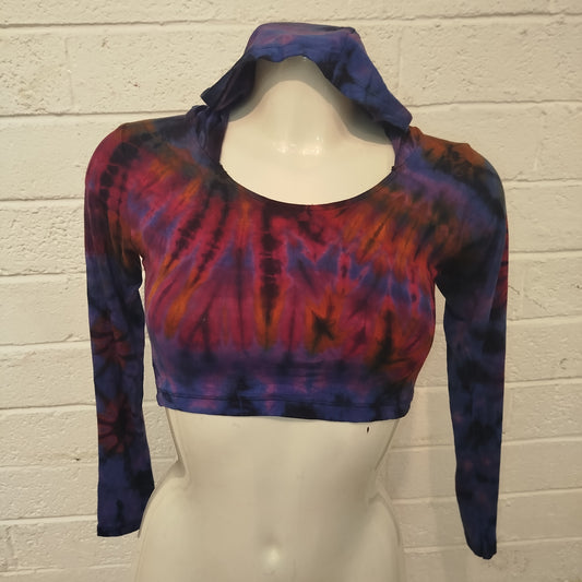 Hooded Tie-Dye Crop Top