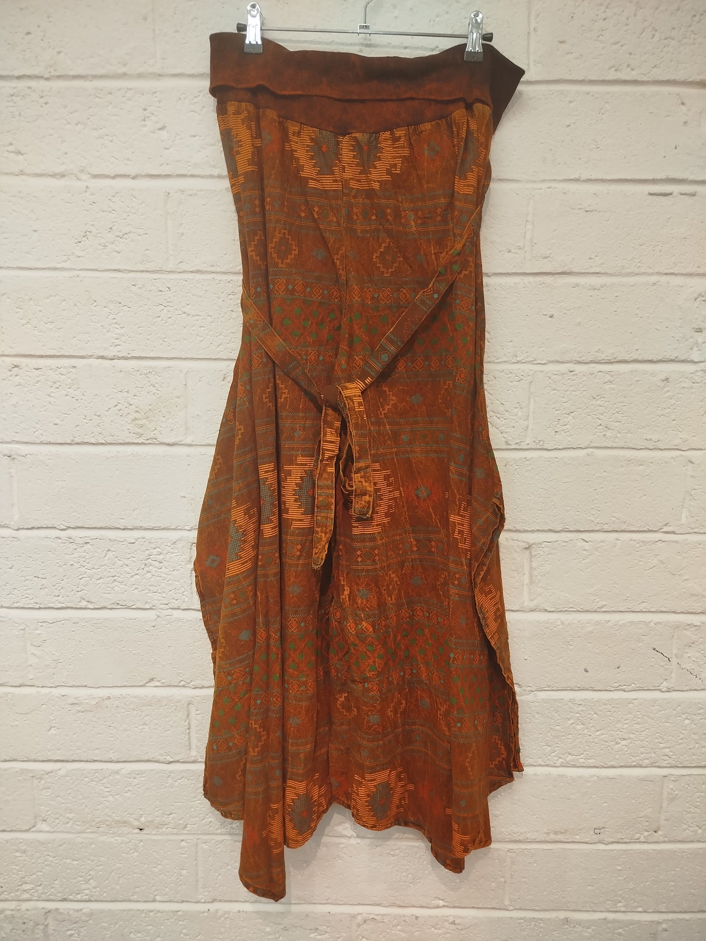 Fold Waist Wide Leg Trousers