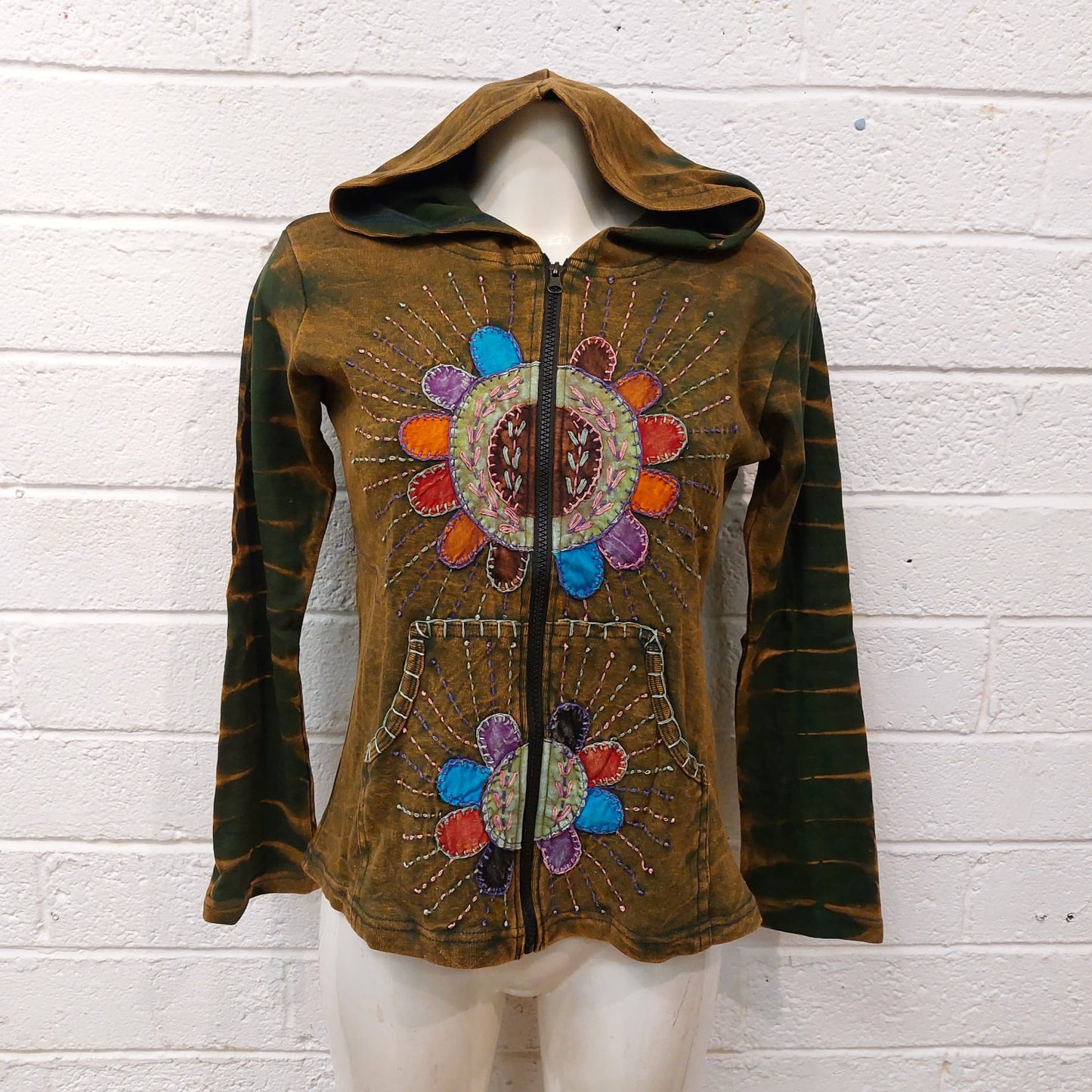 Embroidered Flower Hoodies
