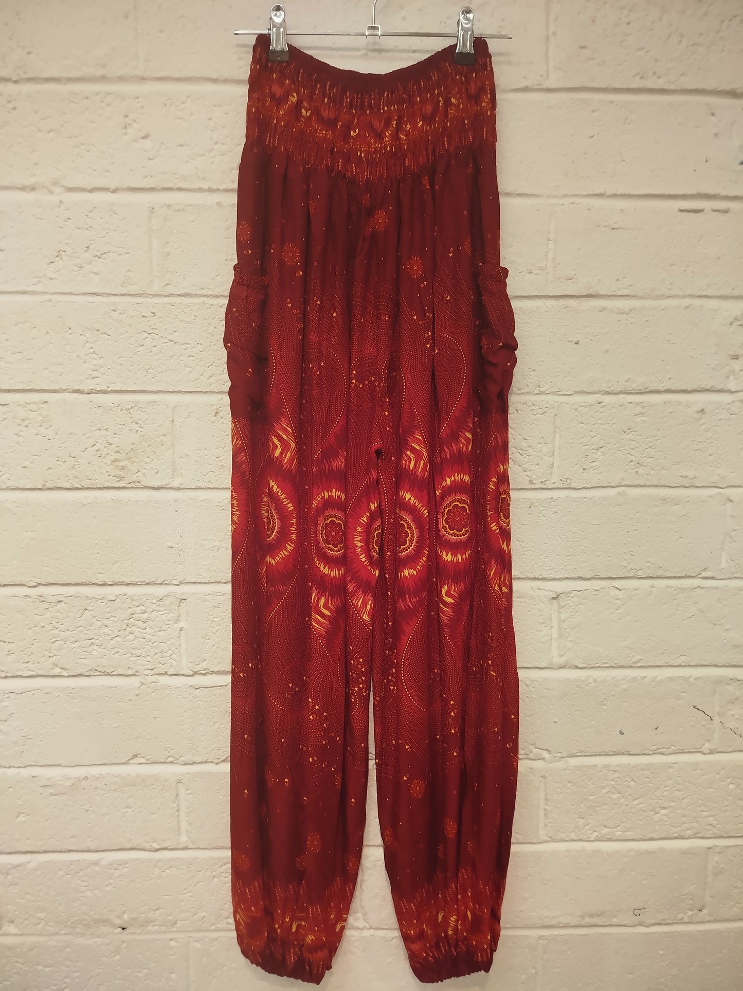 Red Mandala Fire Print Trousers