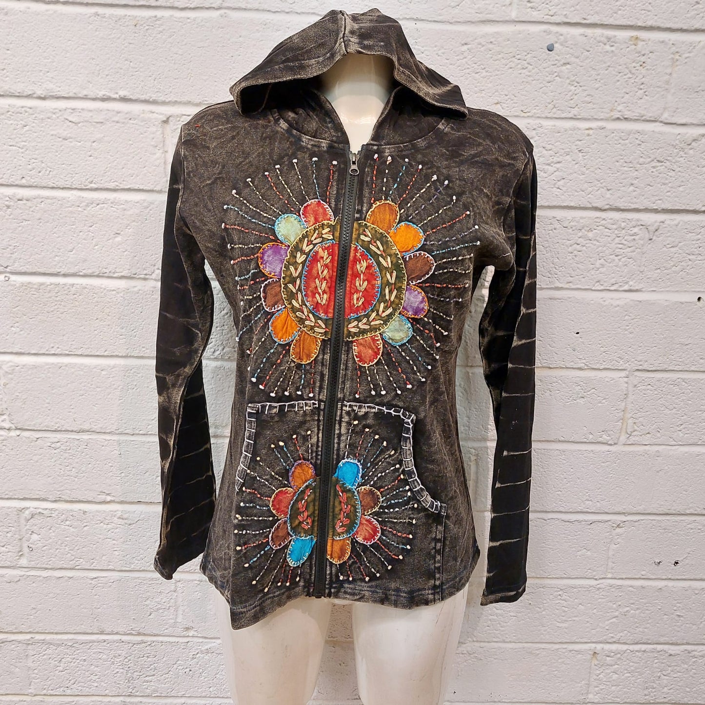 Embroidered Flower Hoodies