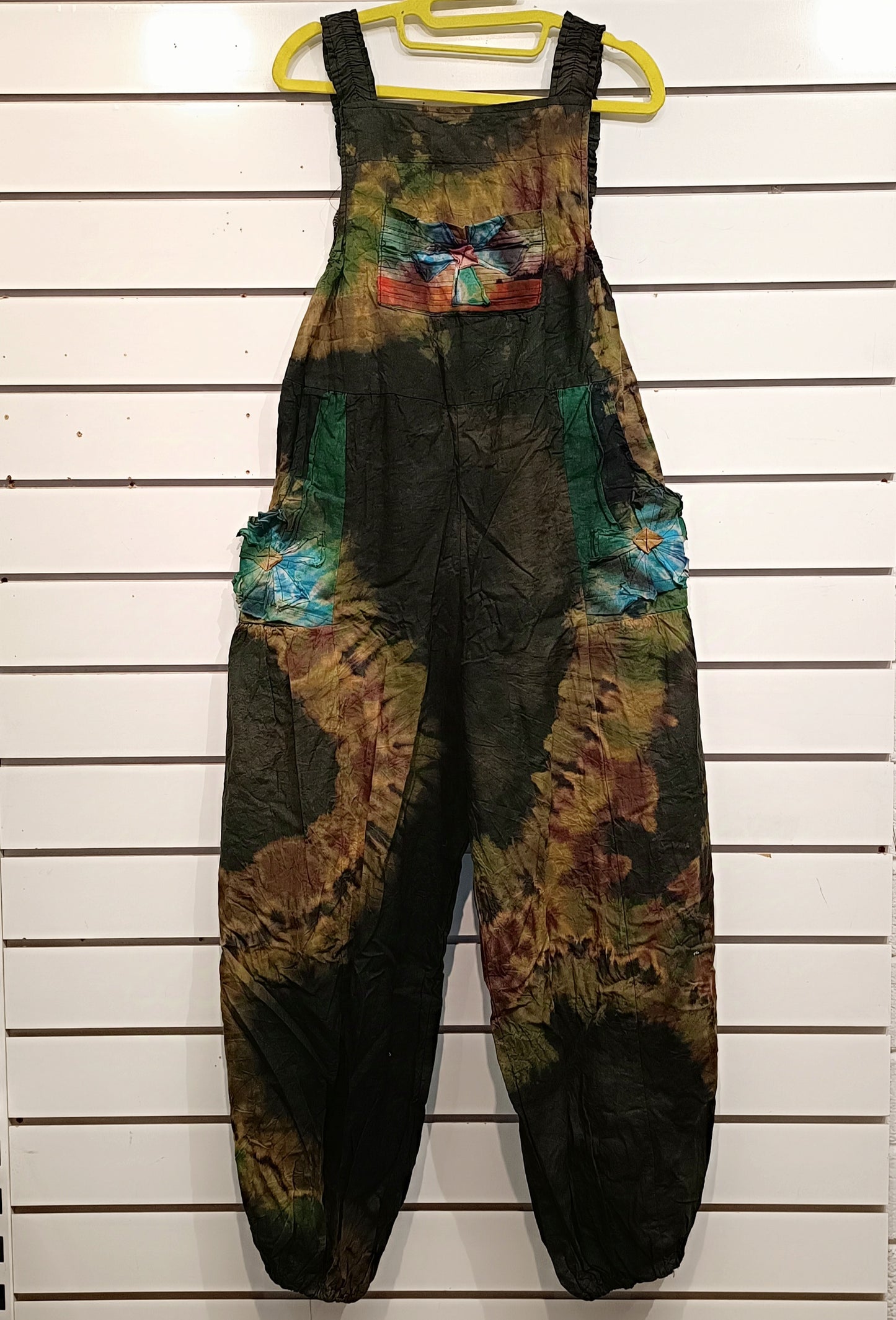 Tie-Dye Dungarees - Yellow & Green Blend