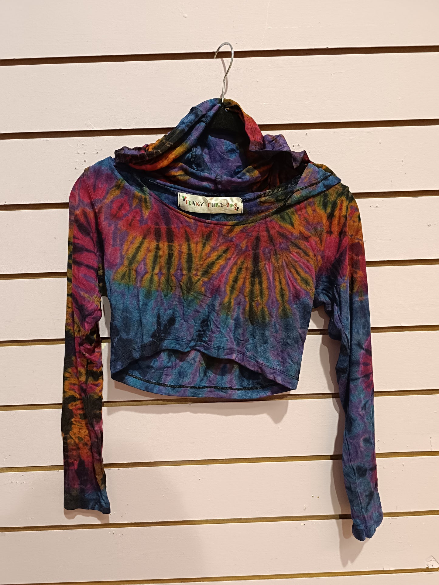 Hooded Tie-Dye Crop Tops