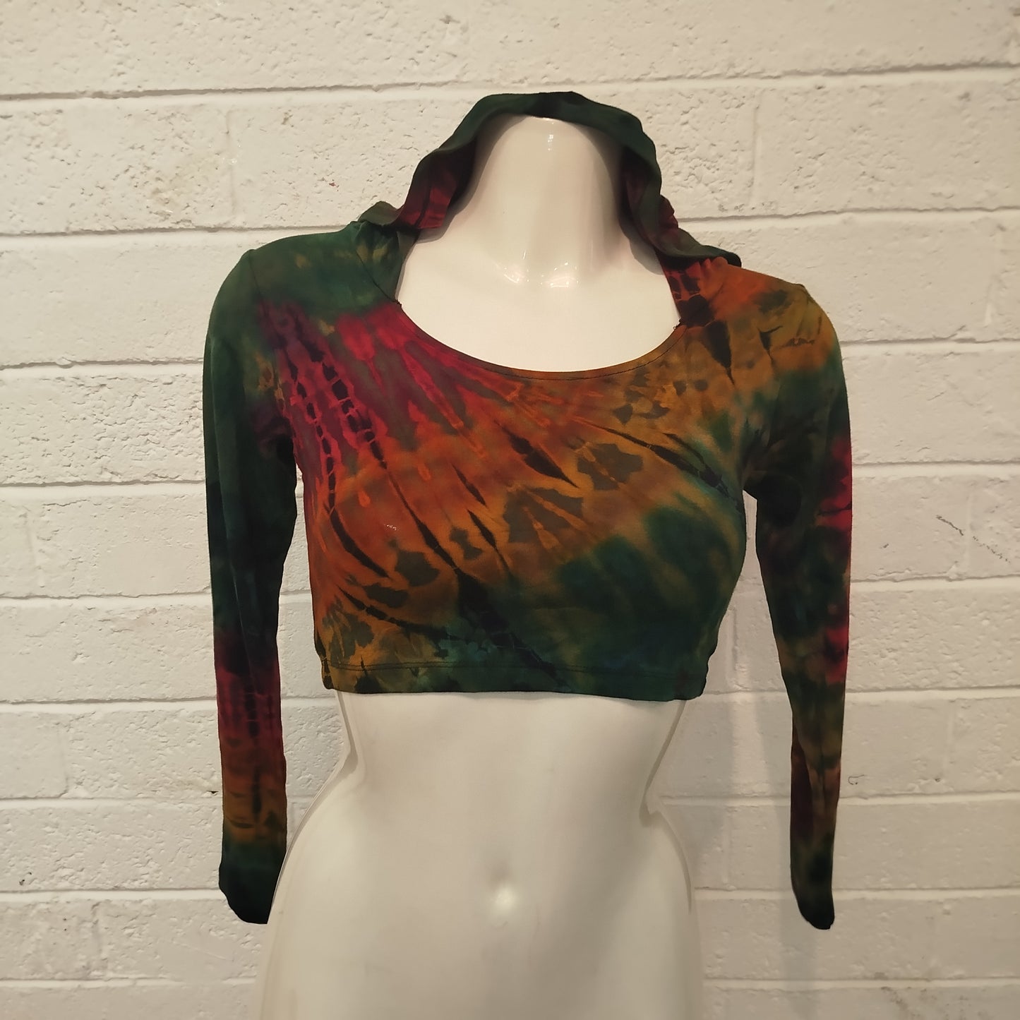 Hooded Tie-Dye Crop Top