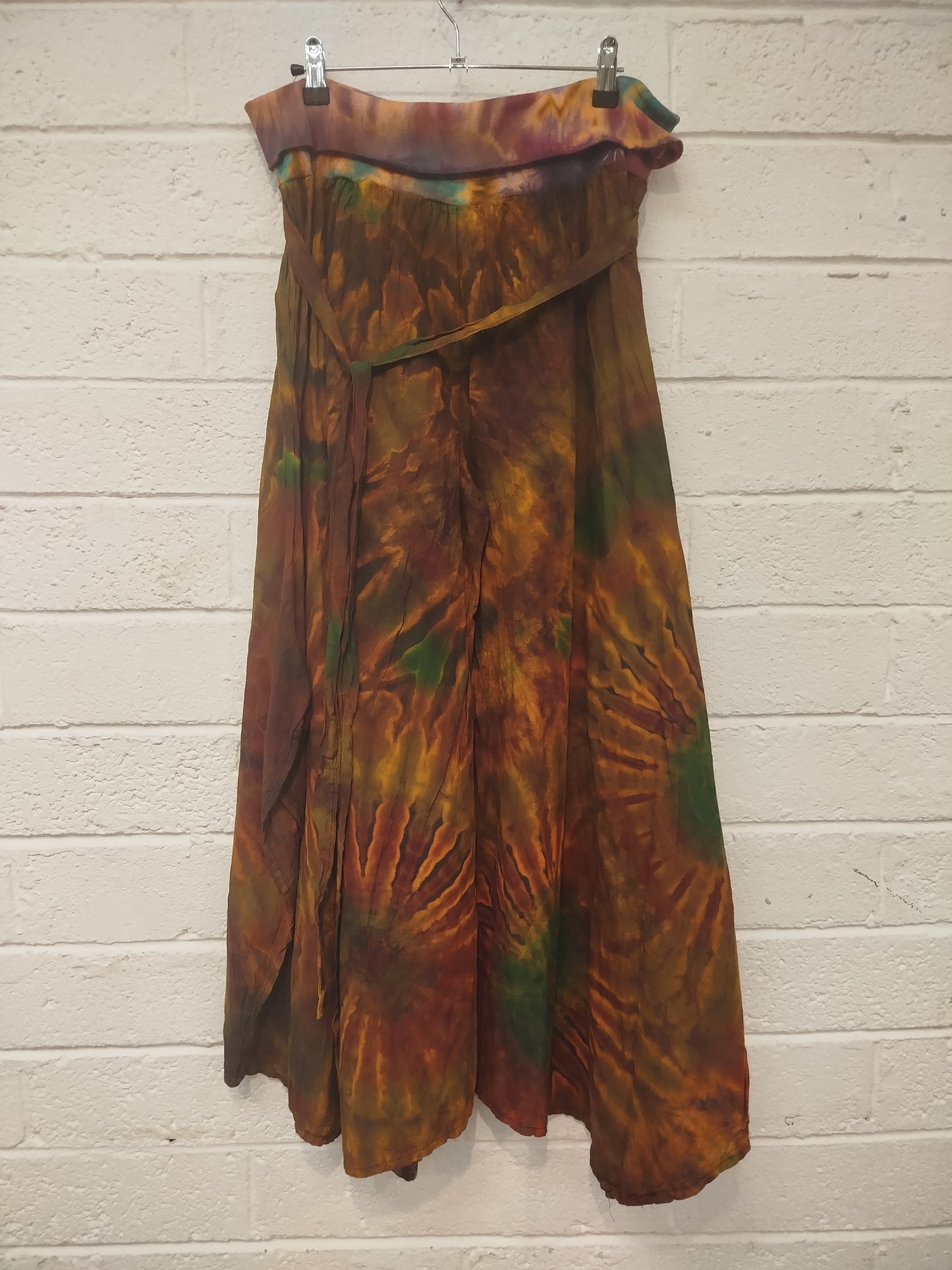 Fold Waist Wide Leg Trousers