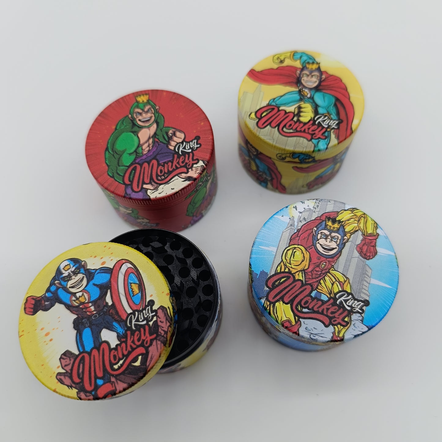 KingMonkey Superhero 4-Part Herb Grinders