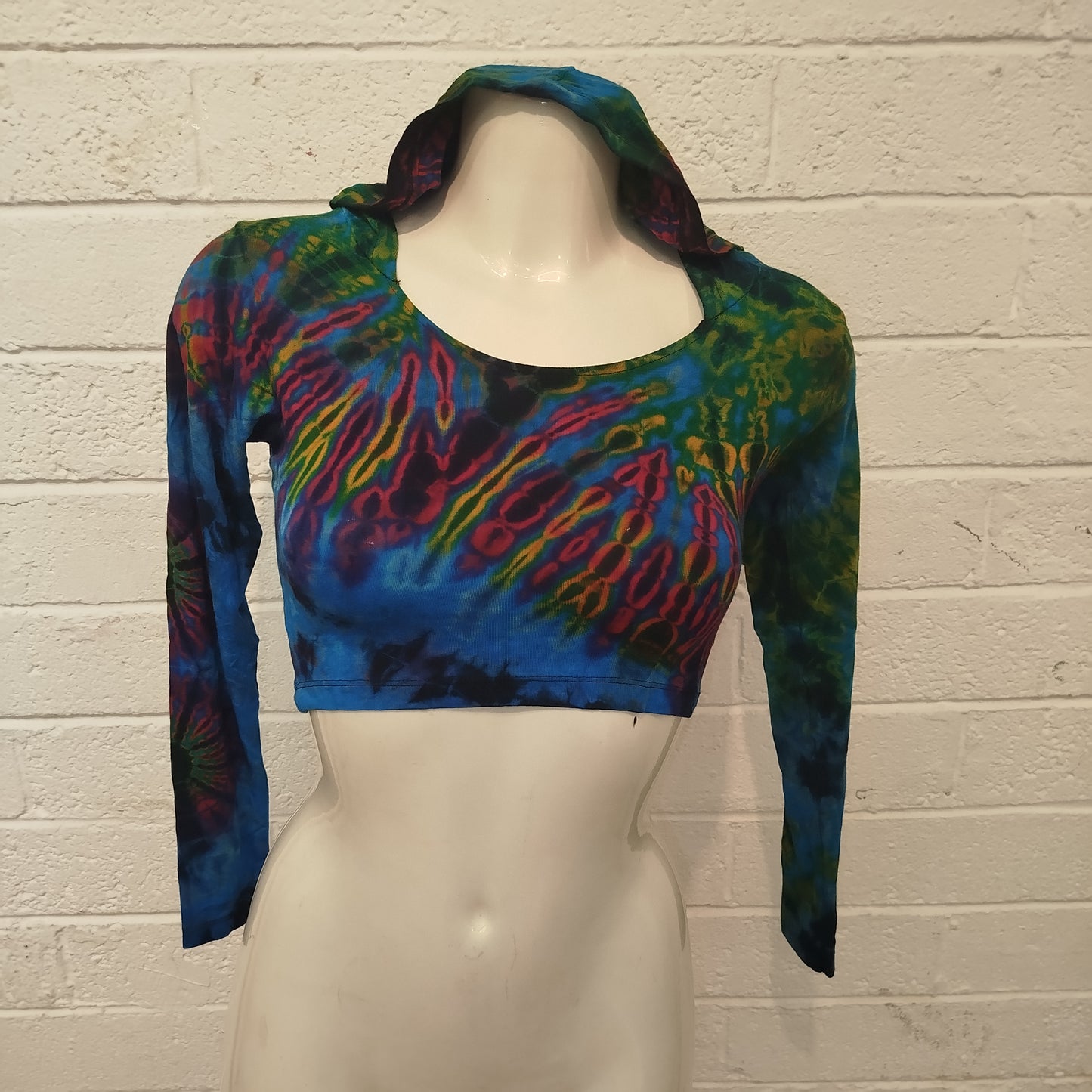Hooded Tie-Dye Crop Top