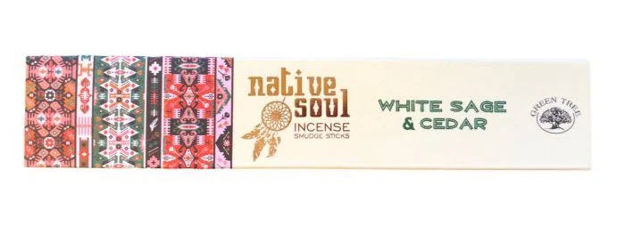 NATIVE SOUL Incense Smudge Sticks - White Sage & Cedar