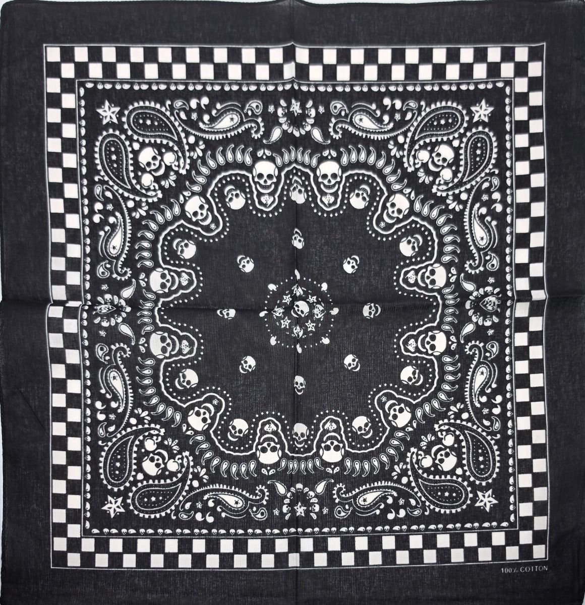 Checkered Skull Bandana