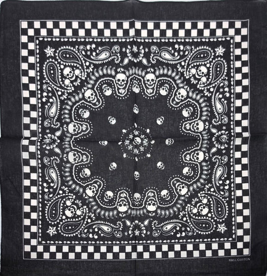 Checkered Skull Bandana