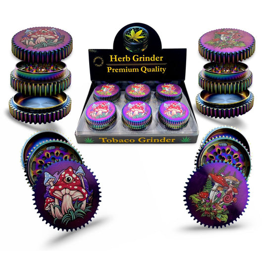 Sprocket 3-Part herb Grinders - Oil Spill Mushroom