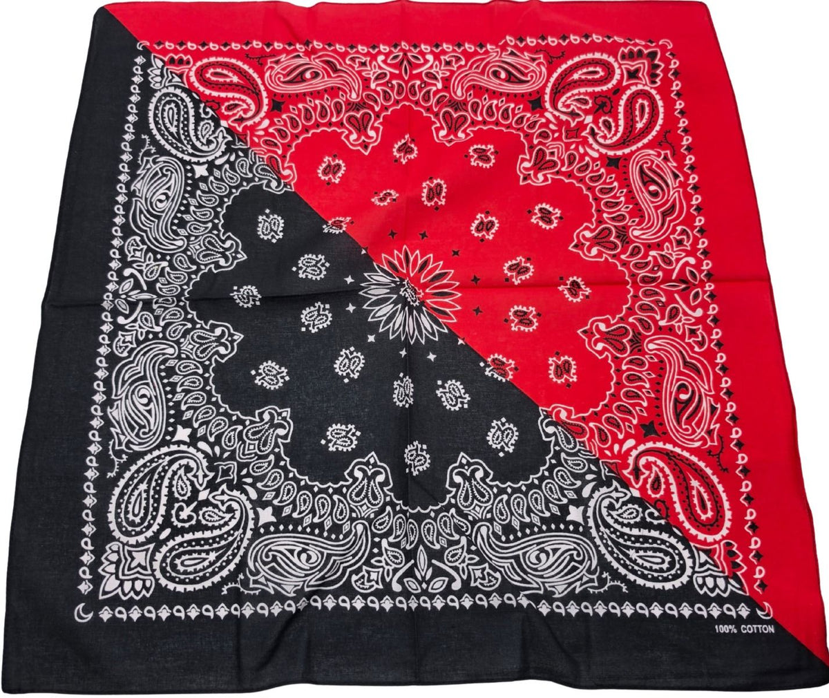 Two-Tone Bandana - Black & Red