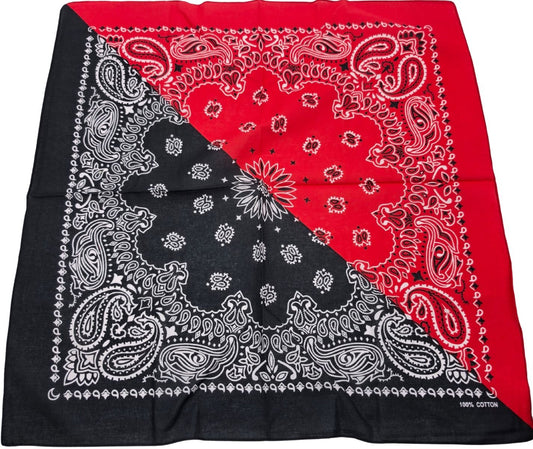 Two-Tone Bandana - Black & Red
