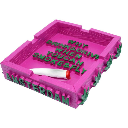 Resin Ashtrays Amsterdam Why Drink & Drive - Pink