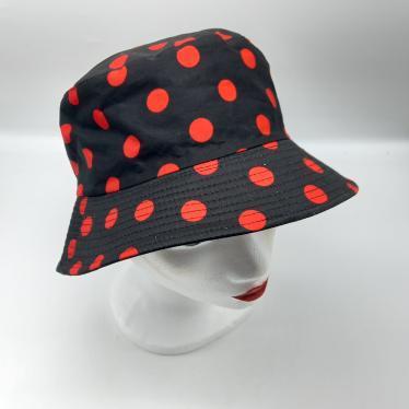 Red Polka-Dot Reversible Bucket Hat