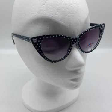 Cat eye Sunglasses - Black w/ polka dots