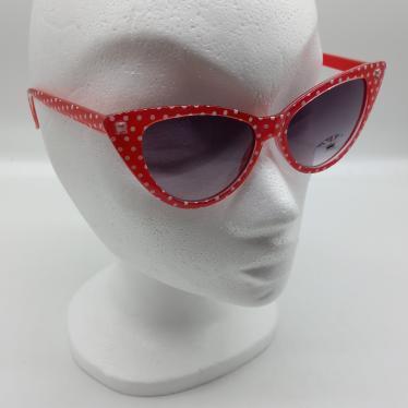 Cat eye Sunglasses - Red w/ Polka Dots