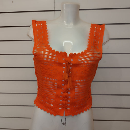 Crochet Vest - Orange