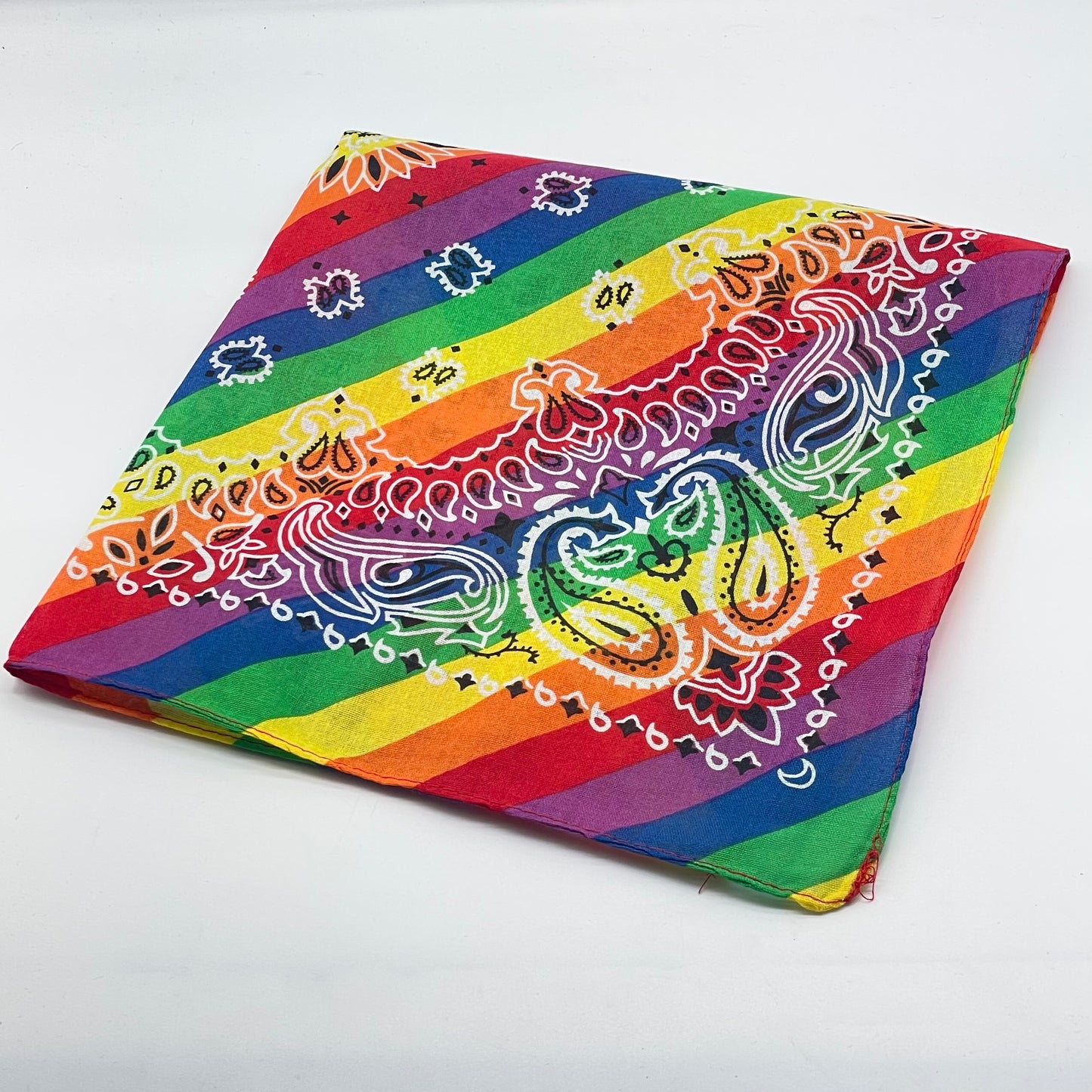Rainbow Stripe & Paisley Bandana