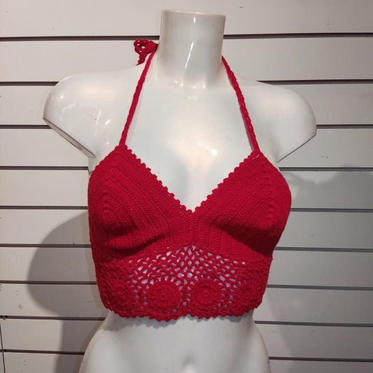 Crochet Bralette - Red
