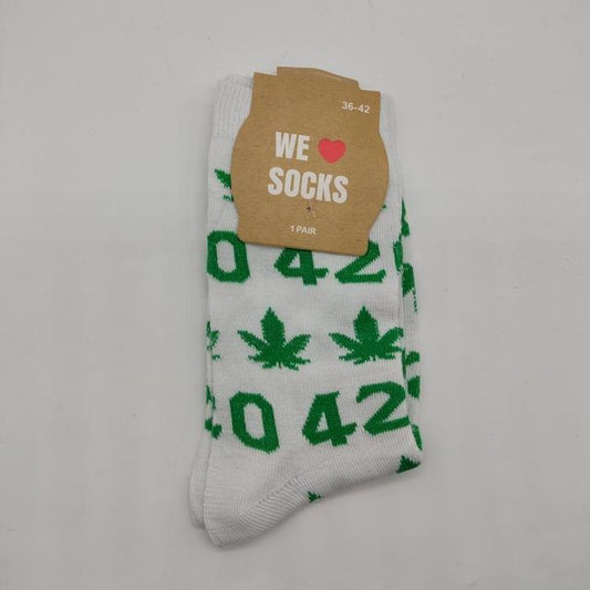 WE <3 SOCKS - 420 socks - Green/White
