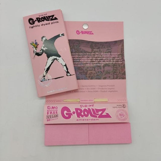 G-ROLLZ 'Banksy Flower Bomber' Pink Kingsize Roll Kit