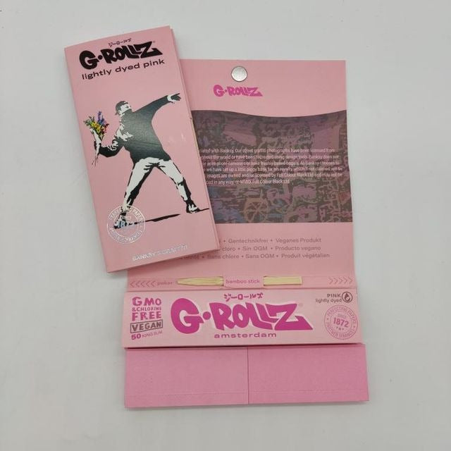 Kit de rolo kingsize rosa G-ROLLZ 'Banksy Flower Bomber'