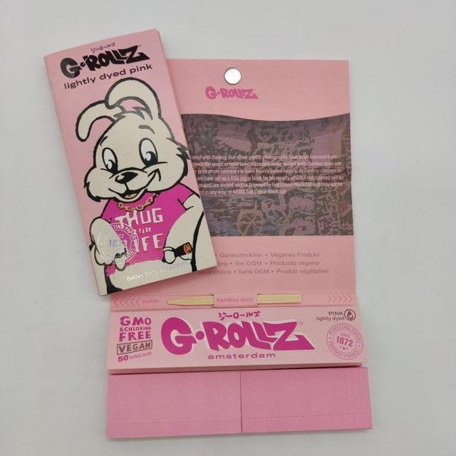 G-ROLLZ 'Banksy Bunny' Pink Kingsize Roll Kit