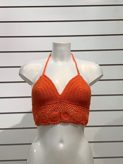 Orange Crochet Bralette