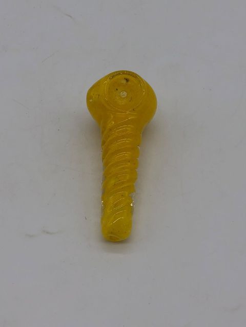 Spiral Textured Glass Pipes - Yellow