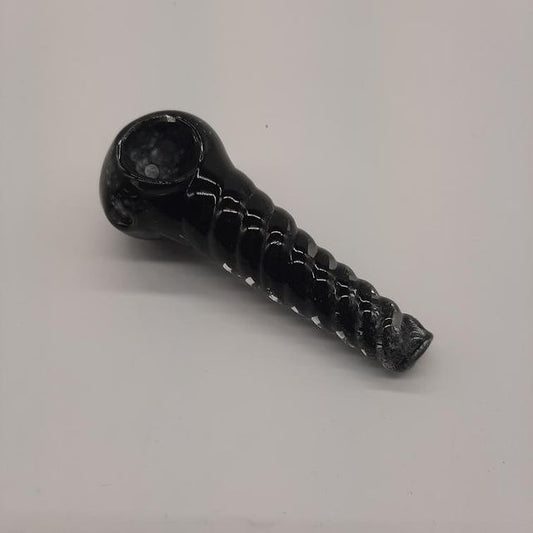 Spiral Textured Glass Pipes - Black