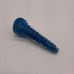 Spiral Textured Glass Pipes - Blue
